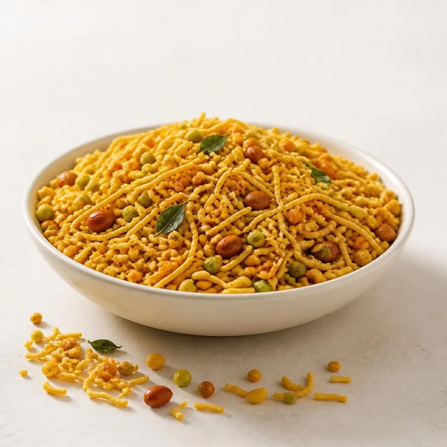 Deluxe Mixture on an ivory plate — Annapoorna Sweets