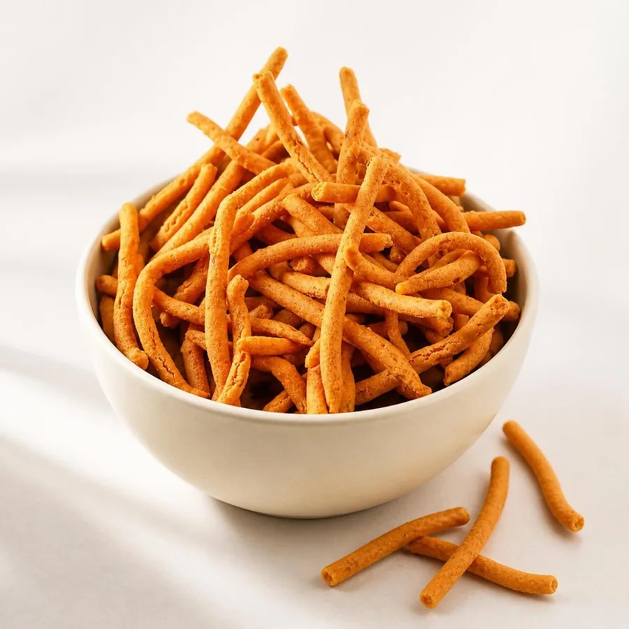 Kara Sev on an ivory plate — Annapoorna Sweets